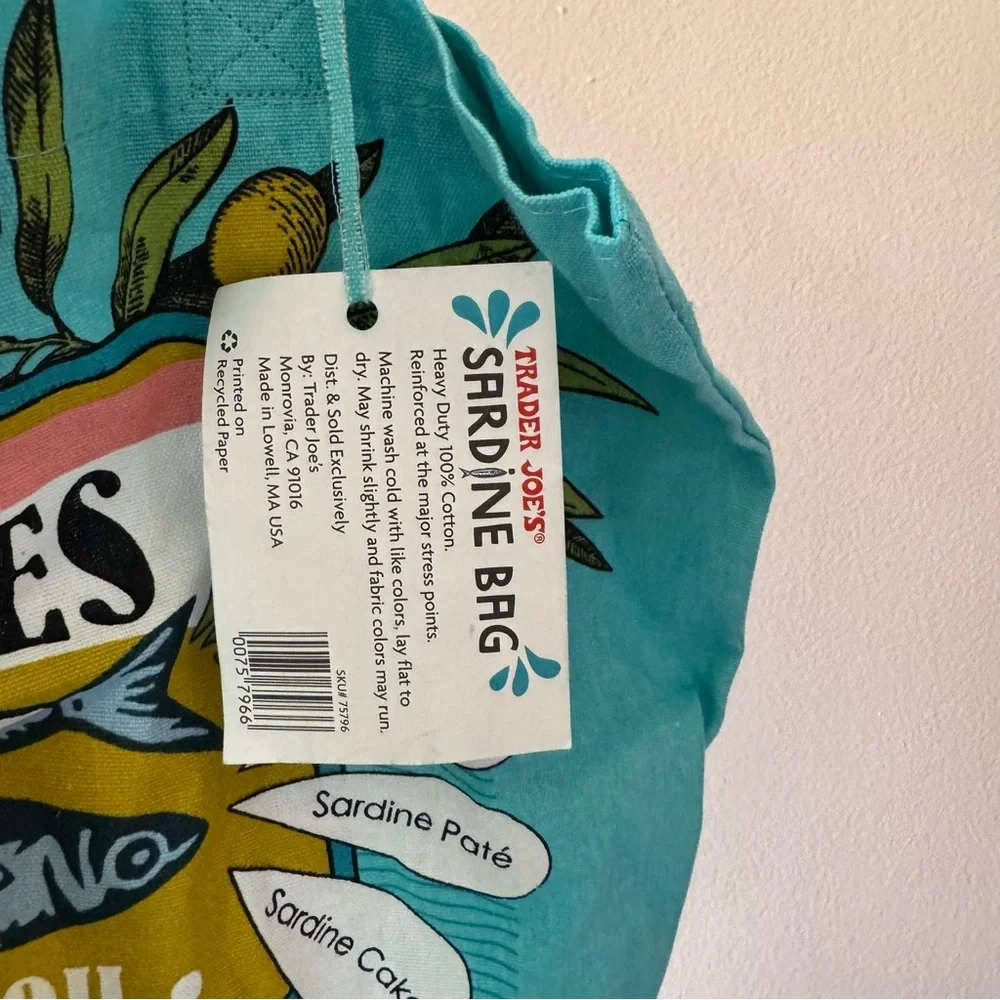 Trader Joe’s sardine tin tote reusable bag - Picture 3 of 4